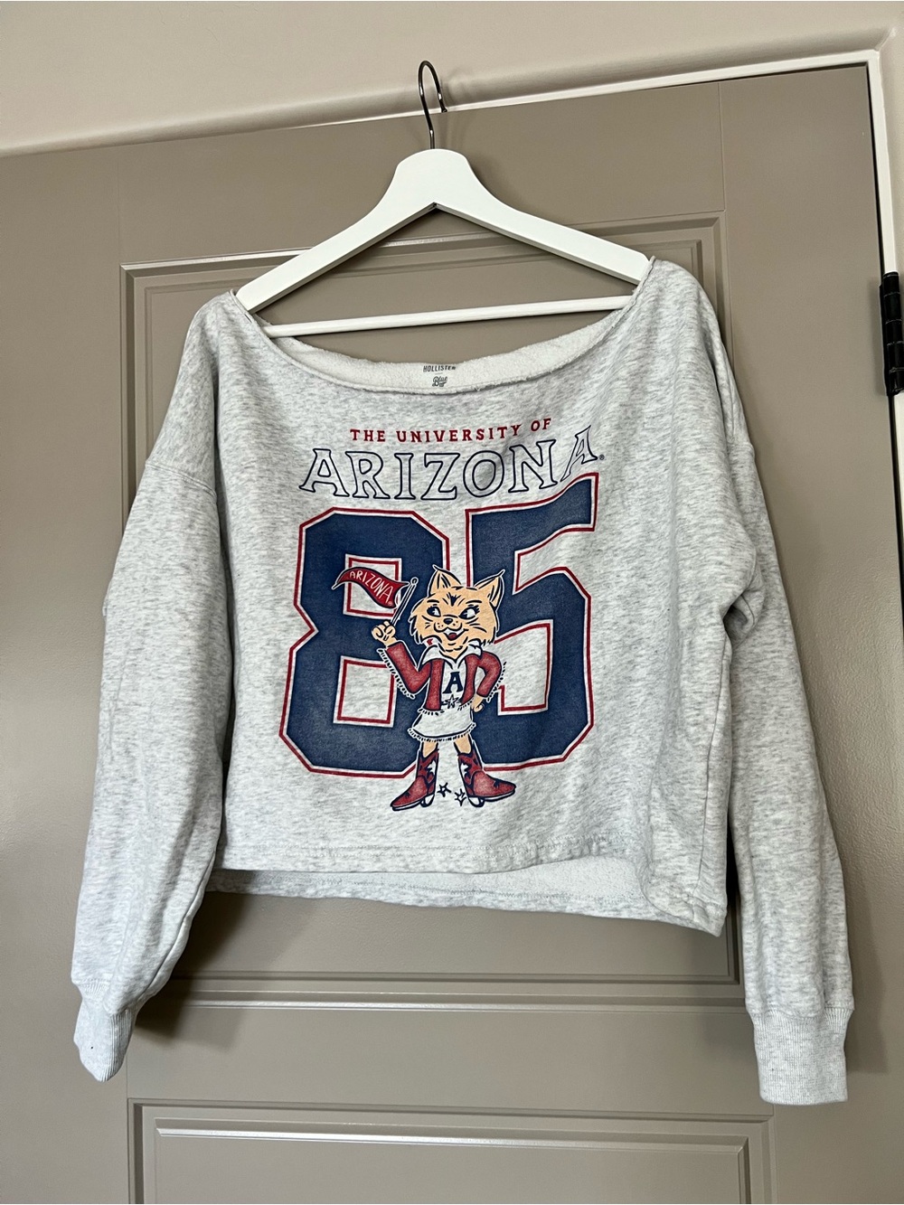 Hollister Off-Shoulder Cropped University of Arizona Sweatshirt